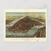 De stad New York via Currier en Ives (1883) Briefkaart (Voorkant)