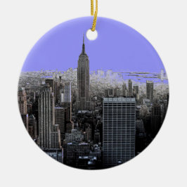 De stad New York voor in de kerstboom Keramisch Ornament