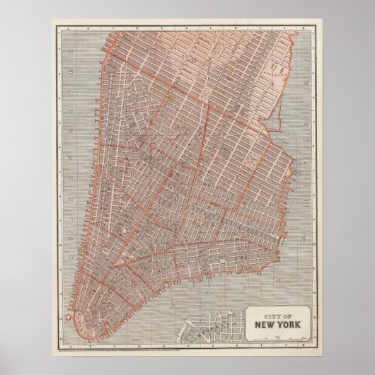De stad NY Atlas Map Poster (Voorkant)