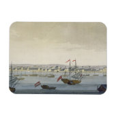 De stad Paramaribo (kleurengravure) Magneet (Horizontaal)