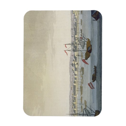 De stad Paramaribo (kleurengravure) Magneet (Verticaal)