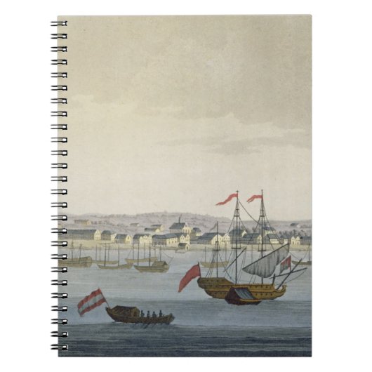 De stad Paramaribo (kleurengravure) Notitieboek (Voorkant)