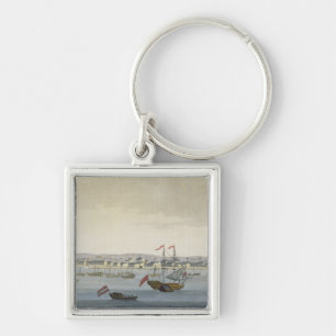 De stad Paramaribo (kleurengravure) Sleutelhanger