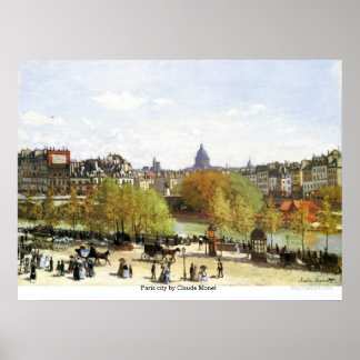 De stad Parijs door Claude Monet Poster