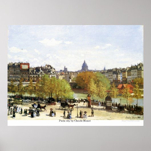 De stad Parijs door Claude Monet Poster (Voorkant)