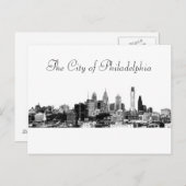De stad Philadelphia Briefkaart (Voorkant / Achterkant)
