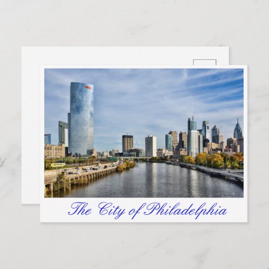 De stad Philadelphia Briefkaart (Voorkant / Achterkant)