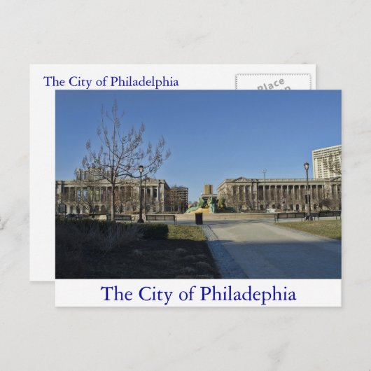 De stad Philadelphia Briefkaart (Voorkant / Achterkant)