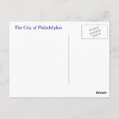 De stad Philadelphia Briefkaart (Achterkant)