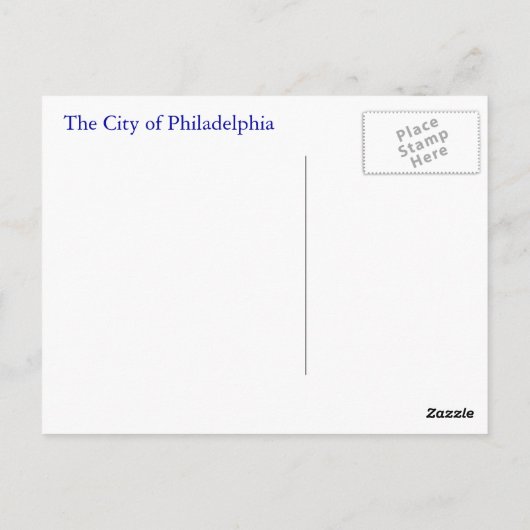 De stad Philadelphia Briefkaart (Achterkant)