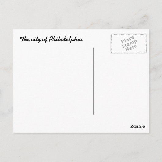 De stad Philadelphia Briefkaart (Achterkant)