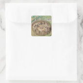 De stad Pomeiooc Vierkante Sticker (Tas)