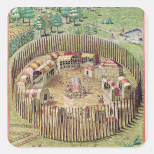 De stad Pomeiooc Vierkante Sticker