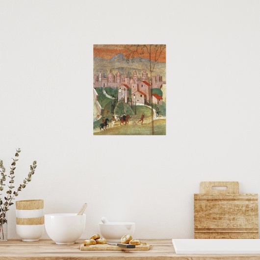 De stad Prato (fresco) Poster (Keuken)