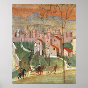De stad Prato (fresco) Poster