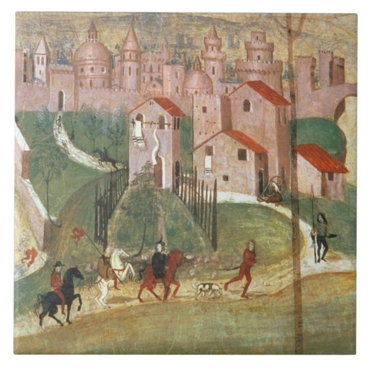 De stad Prato (fresco) Tegeltje (Voorkant)