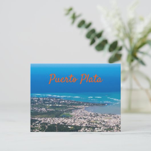 De stad Puerto Plata Briefkaart (Staand voorkant)