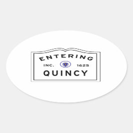 De stad Quincy Massachusetts betreden Ovale Sticker