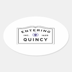 De stad Quincy Massachusetts betreden Ovale Sticker
