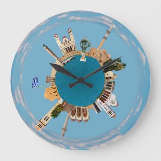 De stad Rethymno Griekenland, kleine planetenmijt Grote Klok (Voorkant)