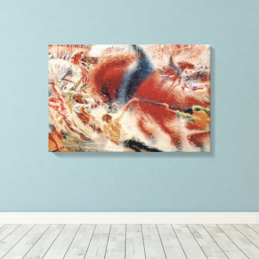 De stad Rises (door Umberto Boccioni) Canvas Afdruk (Insitu (Houten vloer))