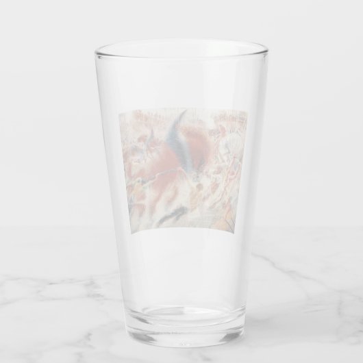 De stad Rises (door Umberto Boccioni) Glas (Achterkant)