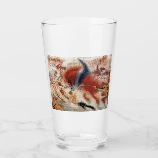 De stad Rises (door Umberto Boccioni) Glas (Voorkant)