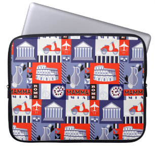 De stad Rome heeft een naadloos decoratief ontwerp Laptop Sleeve