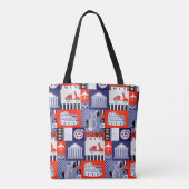 De stad Rome heeft een naadloos decoratief ontwerp Tote Bag (Achterkant)