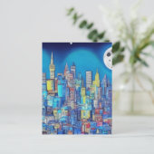 De stad 's nachts werkt alleen voor jou. briefkaart (Staand voorkant)