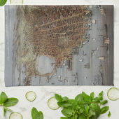 De stad San Francisco Californië uit 1878 Theedoek (Gevouwen)