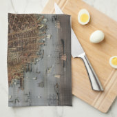 De stad San Francisco Californië uit 1878 Theedoek (Quarter Fold)