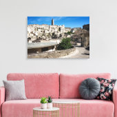 De stad Sassi di Matera Canvas Afdruk (Insitu (Woonkamer))