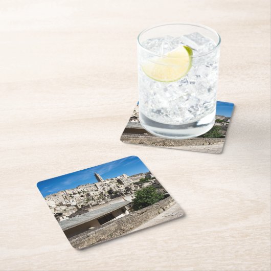 De stad Sassi di Matera Kartonnen Onderzetters (Insitu)