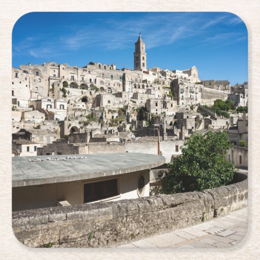 De stad Sassi di Matera Kartonnen Onderzetters (Voorkant)