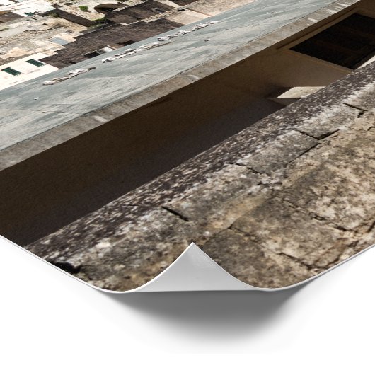 De stad Sassi di Matera Poster (Hoek)