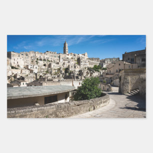 De stad Sassi di Matera Rechthoekige Sticker