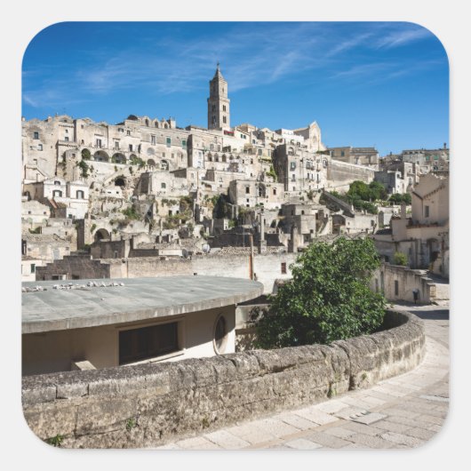 De stad Sassi di Matera Vierkante Sticker (Voorkant)