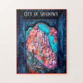 De stad Shadows Fantasy Art benaderen Legpuzzel (Verticaal)