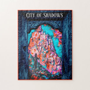 De stad Shadows Fantasy Art benaderen Legpuzzel