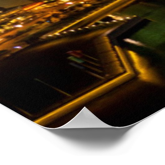 De stad Singapore 's nachts Poster (Hoek)