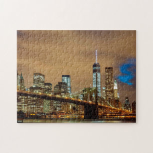 De stad skyline brooklyn bridge legpuzzel
