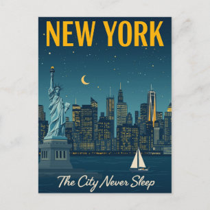 De stad slaapt nooit New York Travel Briefkaart
