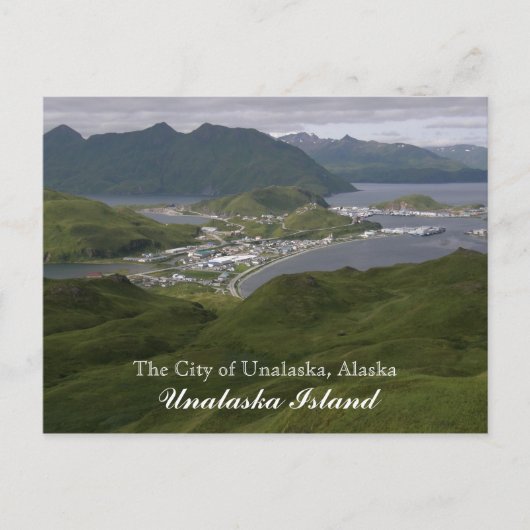 De stad Unalaska, Alaska Briefkaart (Voorkant)