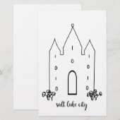 de stad utah tempel is een eenvoudig modern zoutme briefpapier (Voorkant / Achterkant)