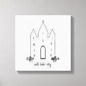 de stad utah tempel is een eenvoudig modern zoutme canvas afdruk (Voorkant)