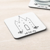 de stad utah tempel is een eenvoudig modern zoutme drankjes onderzetter (Linkerzijde)