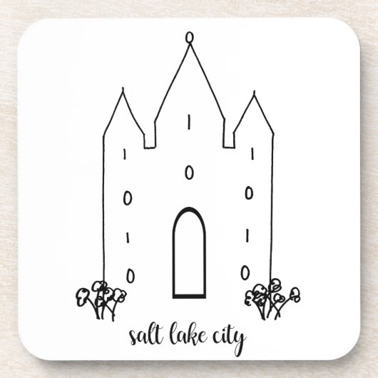 de stad utah tempel is een eenvoudig modern zoutme drankjes onderzetter (Voorkant)