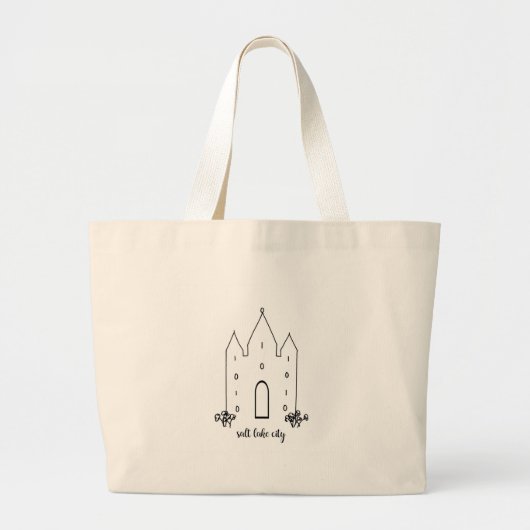 de stad utah tempel is een eenvoudig modern zoutme grote tote bag (Voorkant)