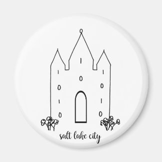 de stad utah tempel is een eenvoudig modern zoutme magneet